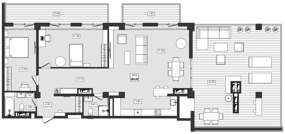 3-комн. апартамент №11.6, 11 эт., корп. 1 очередь, Алушта Ривьера — фото 1