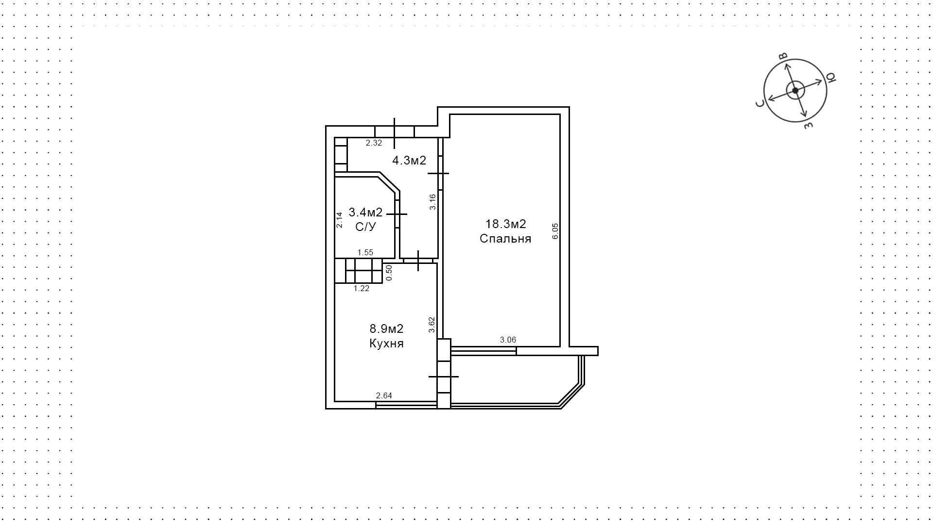 1-к квартира 37.6 м² 6/9 эт., 60 лет СССР