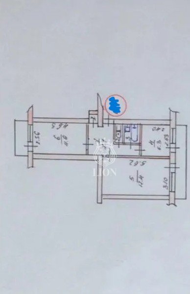 2-к квартира 47.1 м² 1/5 эт., Центральная — фото 2
